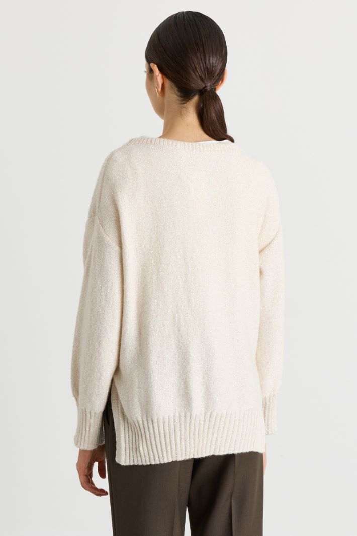 Maglia con paillettes - BIANCO - Intrend - 4