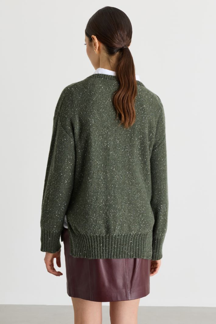 Maglia con paillettes - VERDE - Intrend - 4
