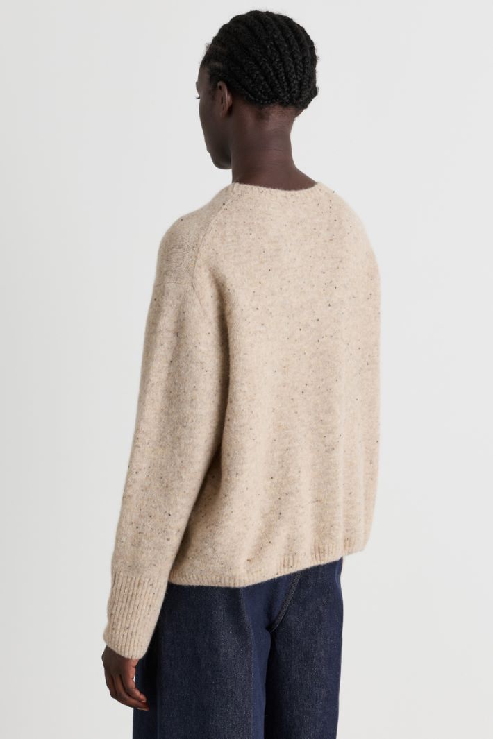 Maglia boxy in filato bottonato - BEIGE - Intrend - 4