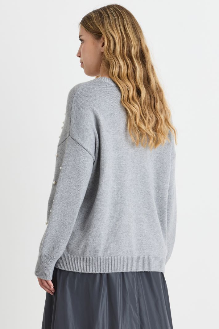 Maglia con perle - GRIGIO - Intrend - 4
