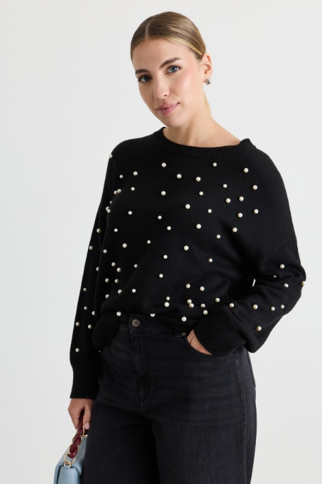 Pearl-embellished jumper - Intrend