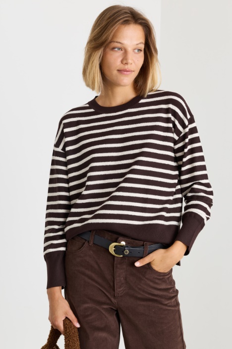 Striped bouclé jumper - Intrend