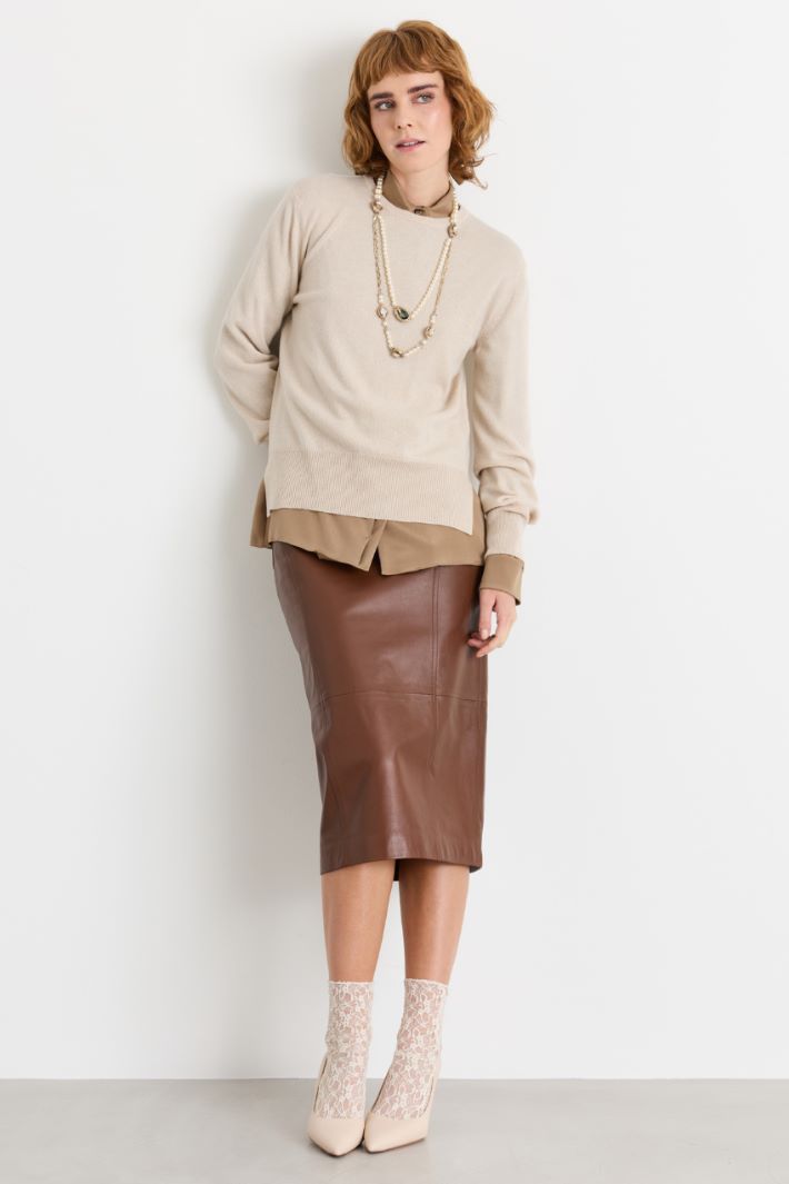 Pull à fentes latérales - BEIGE - Intrend