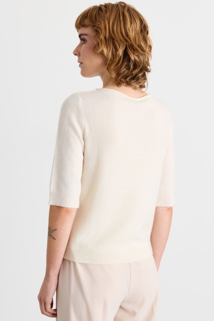 Rib-trimmed jumper - WEISS - Intrend - 4