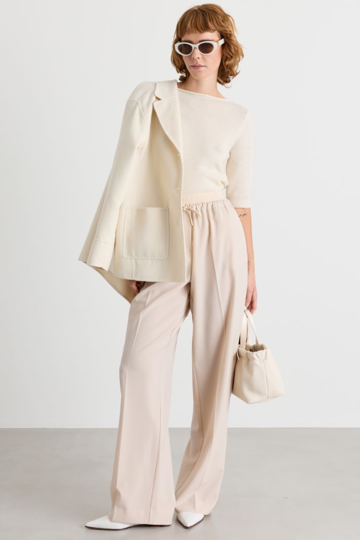 Rib-trimmed jumper - WEISS - Intrend
