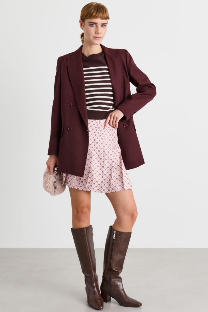 Jumper with enamelled buttons - BROWN - Intrend