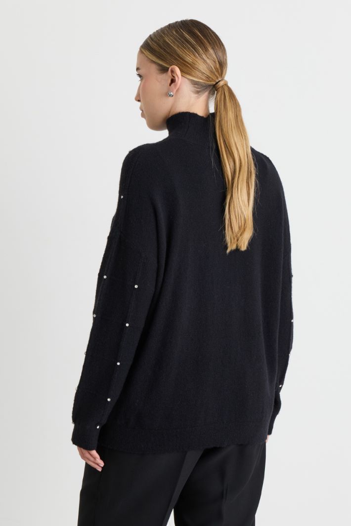 Rollkragenpullover mit Strass - SCHWARZ - Intrend - 4