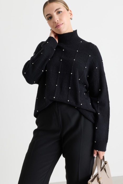 Pull à col roulé à strass - Intrend