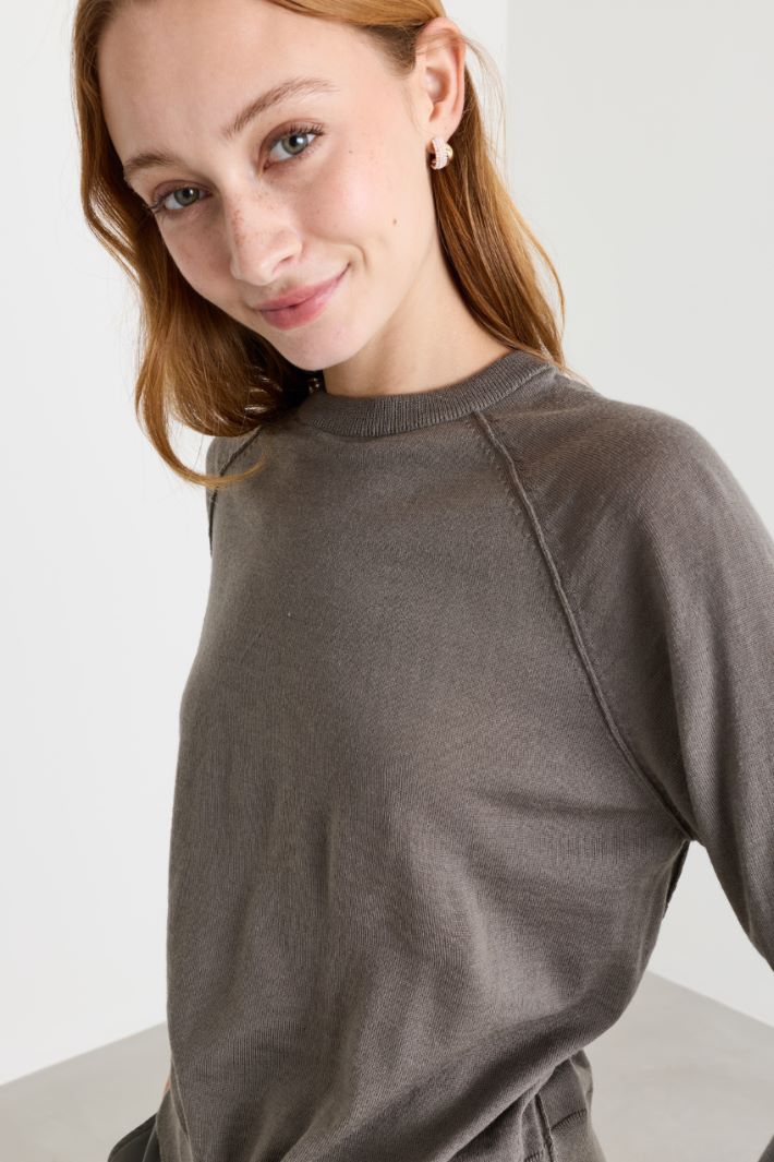 Maglia con manica raglan - VERDE - Intrend - 3