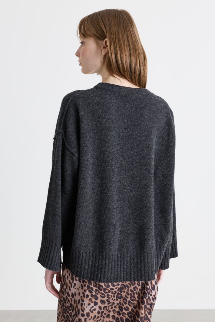 Ribbed jumper - GREY - Intrend - 4
