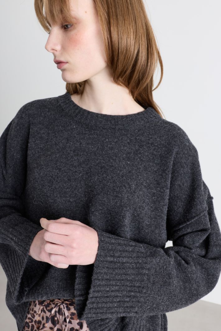 Ribbed jumper - GREY - Intrend - 3