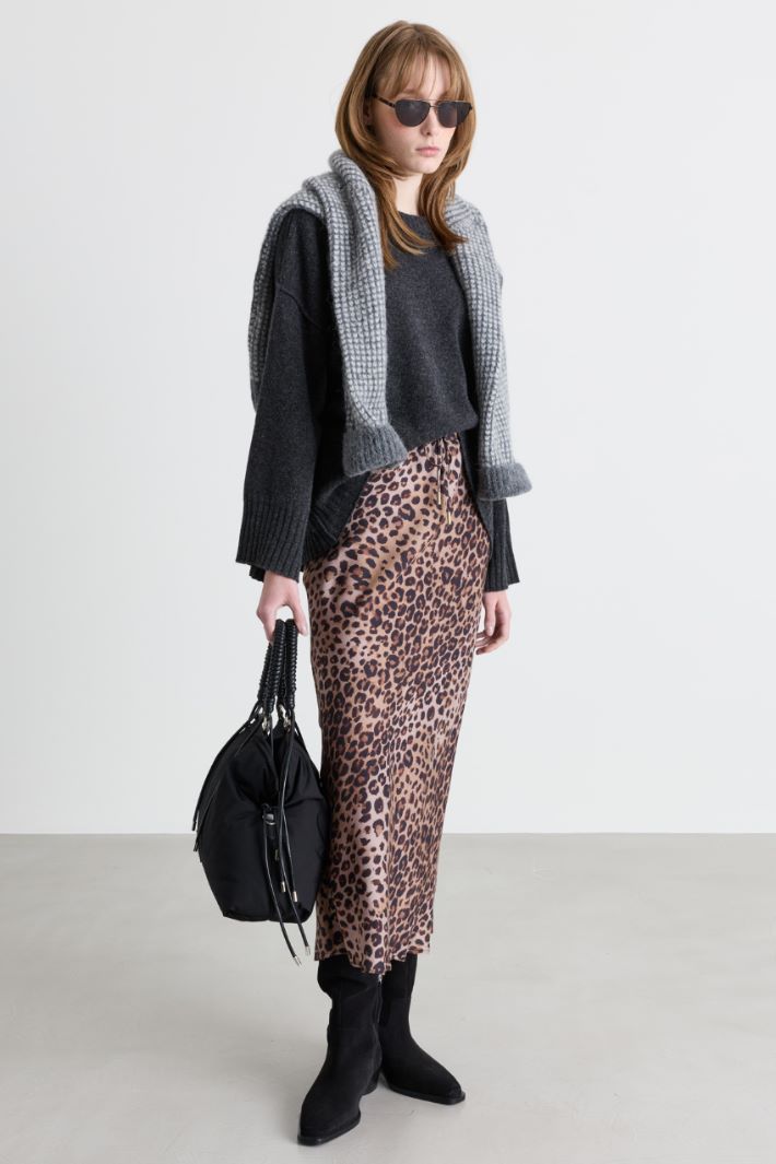 Ribbed jumper - GREY - Intrend