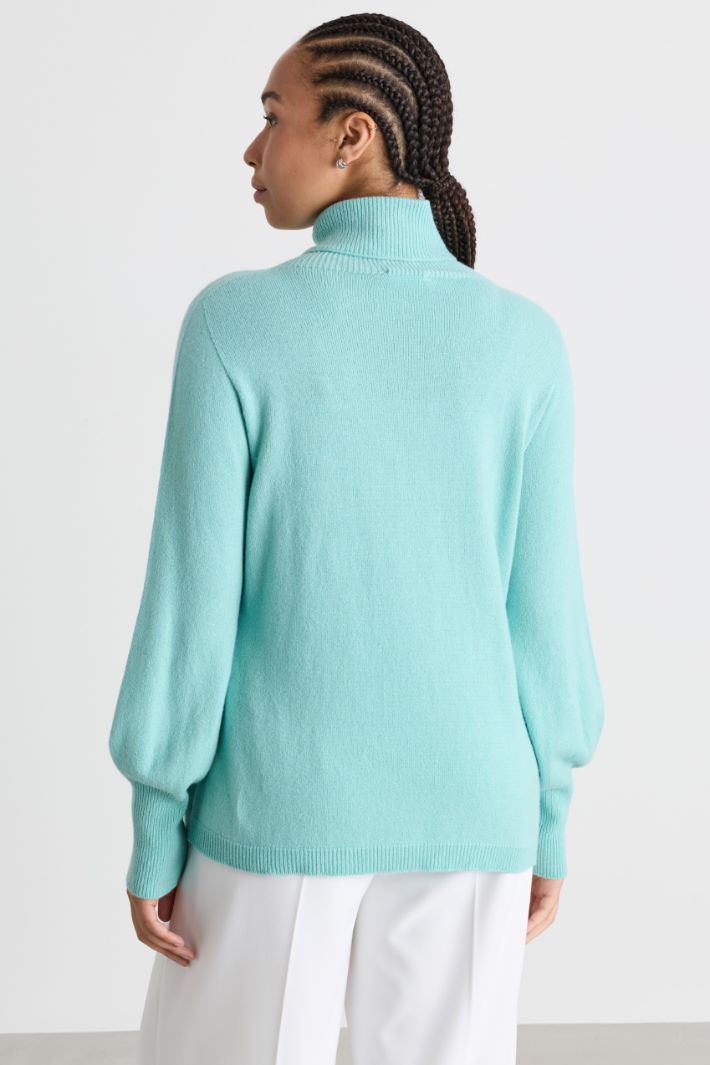 Pull à col roulé semi-ajusté - VERT - Intrend - 4