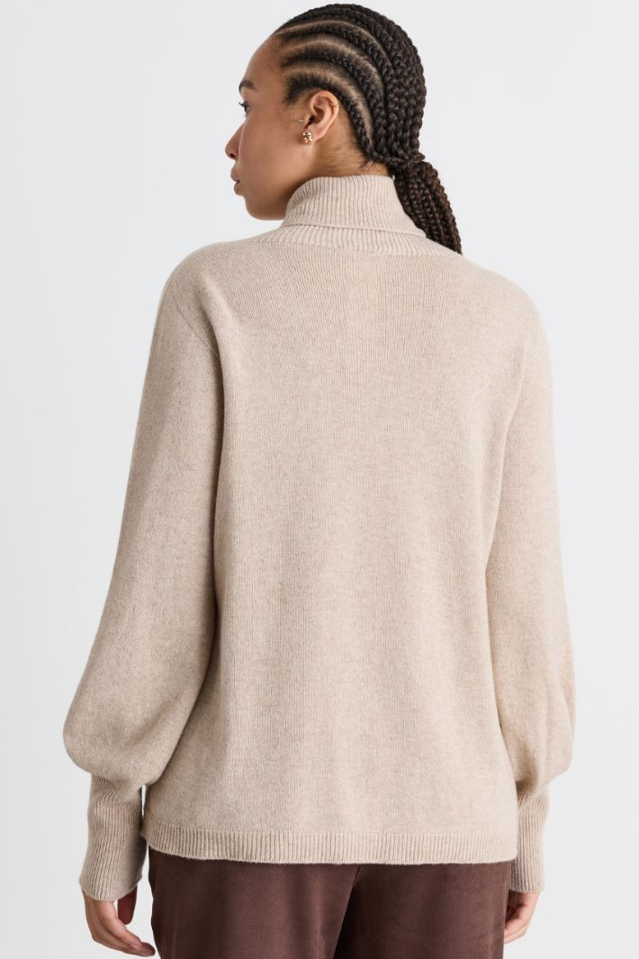 Pull à col roulé semi-ajusté - BEIGE - Intrend - 4