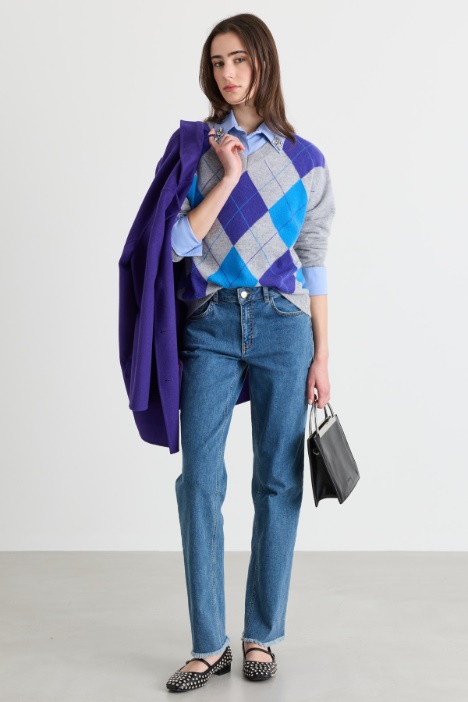 Maglia con intarsi geometrici - Intrend