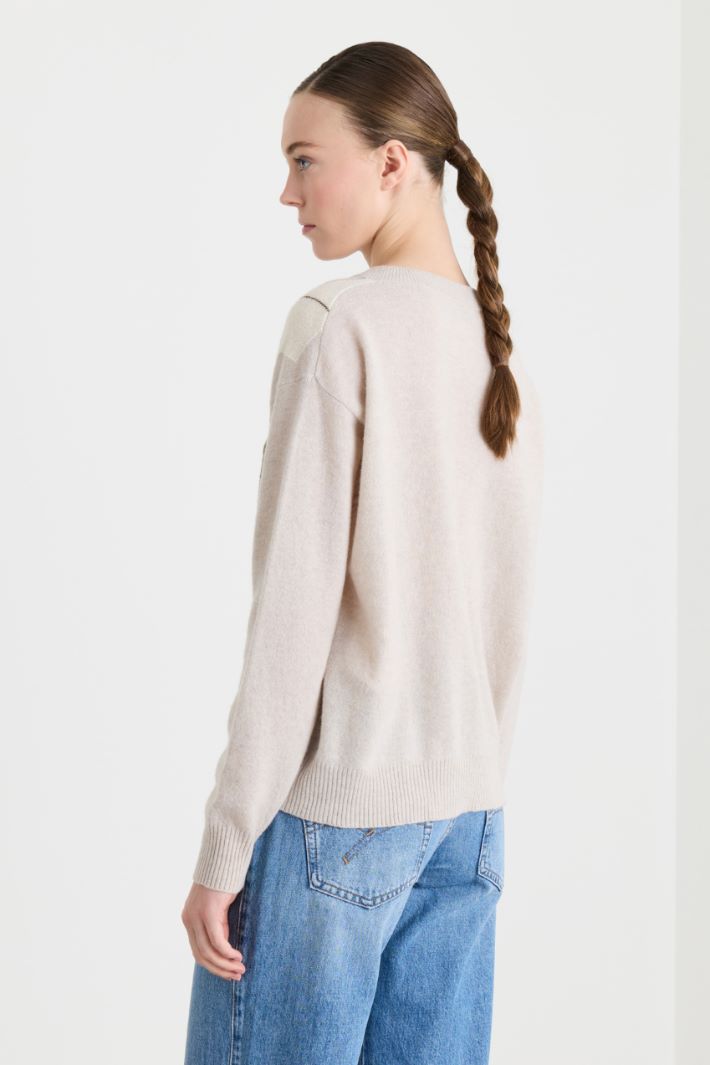 Pullover mit geometrischen Intarsien - BEIGE BRAUN WEISS - Intrend - 4