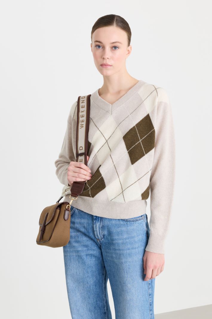 Pullover mit geometrischen Intarsien - BEIGE BRAUN WEISS - Intrend - 2
