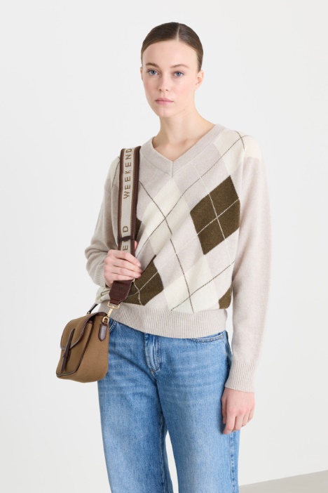 Pullover mit geometrischen Intarsien - Intrend