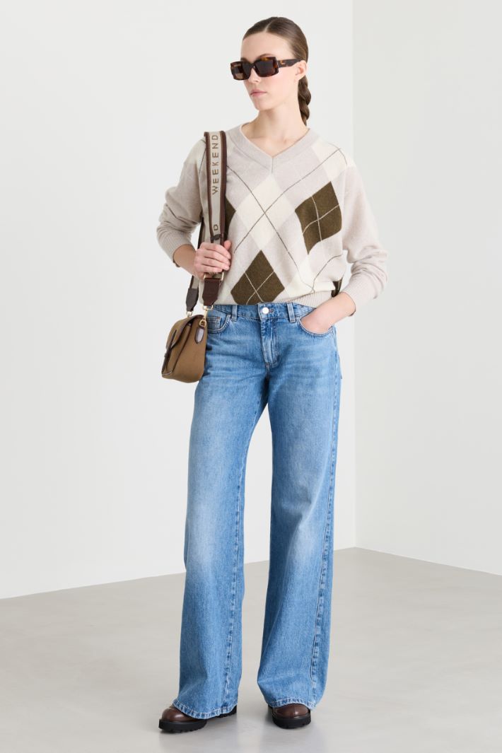 Pullover mit geometrischen Intarsien - BEIGE BRAUN WEISS - Intrend
