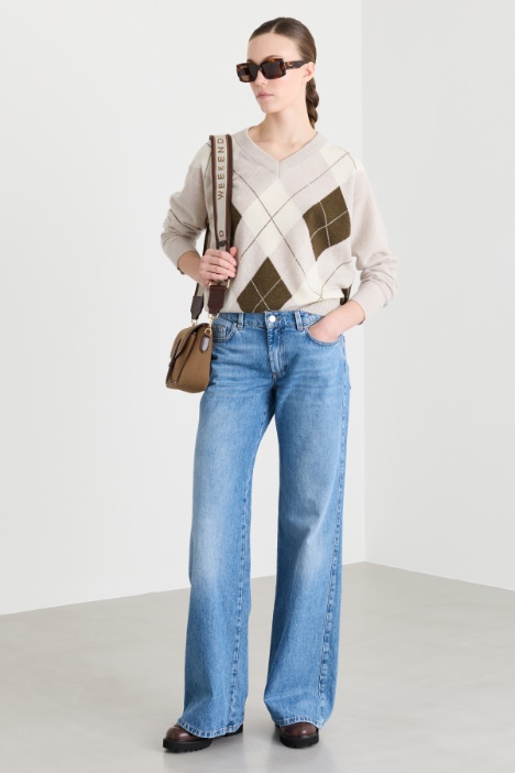 Pullover mit geometrischen Intarsien - Intrend