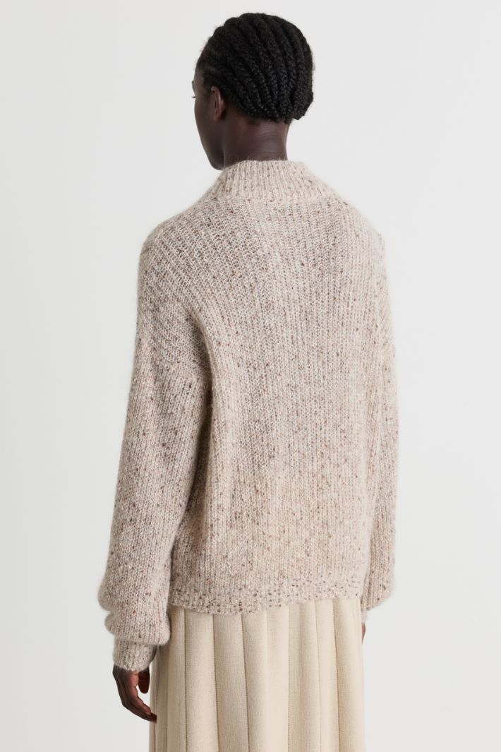Maglia in filato bottonato - BEIGE - Intrend - 4