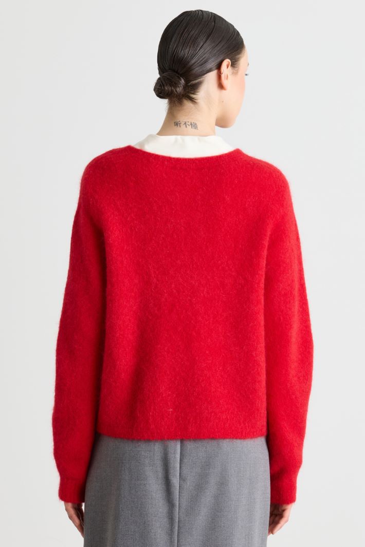 Maglia girocollo boxy - ROSSO - Intrend - 4