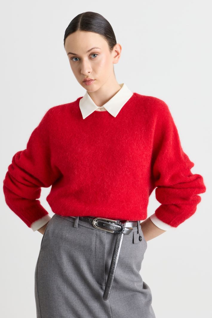 Maglia girocollo boxy - ROSSO - Intrend - 2