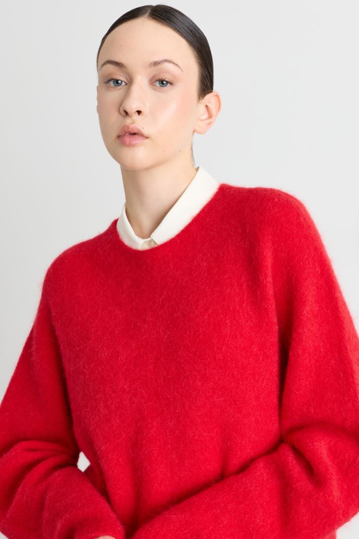 Maglia girocollo boxy - ROSSO - Intrend - 3