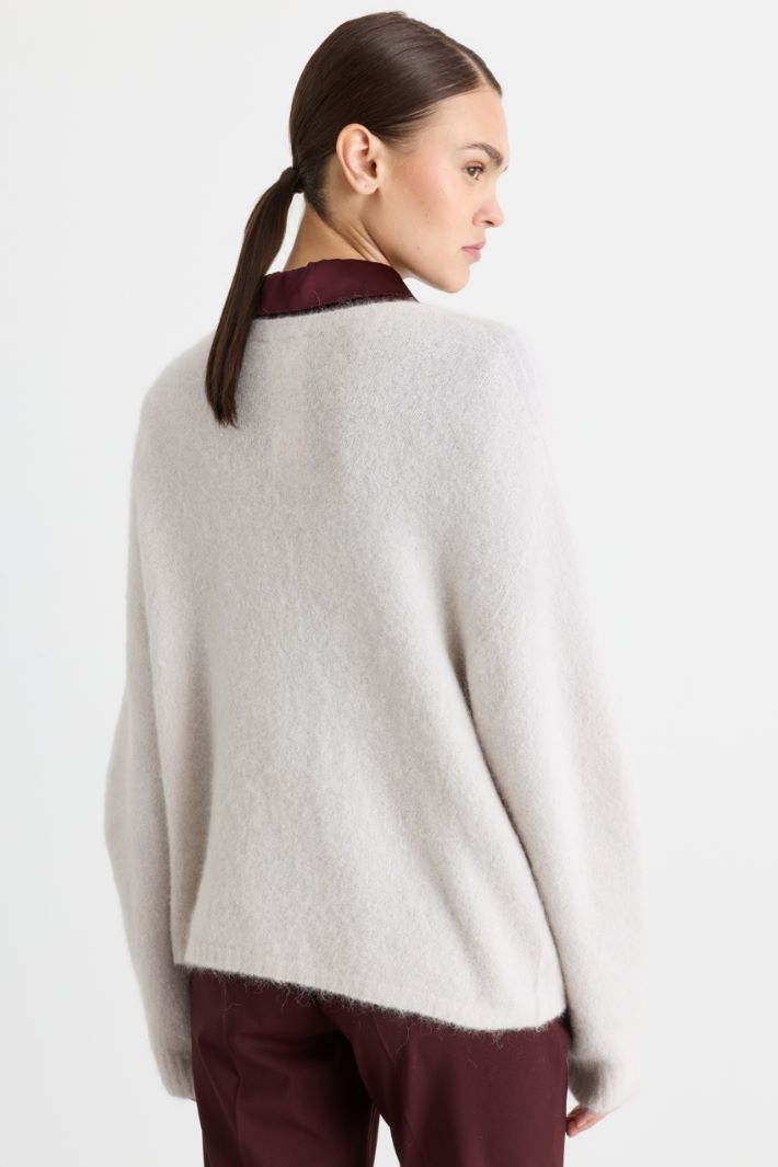 Boxy crew-neck jumper - WHITE - Intrend - 4