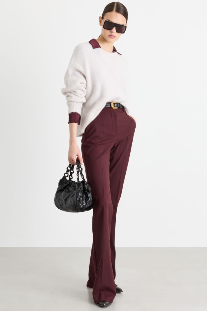 Boxy crew-neck jumper - WHITE - Intrend
