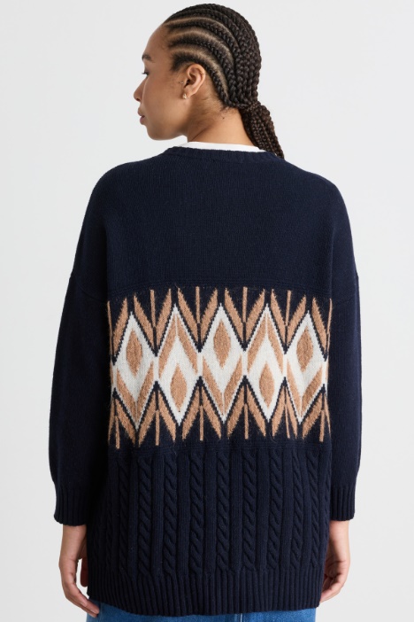 Maglia oversize in lana jacquard