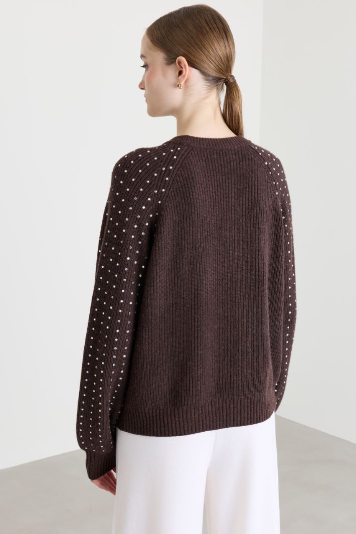 Rhinestone Jumper - BROWN - Intrend - 4