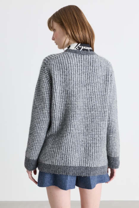Maglia boxy in alpaca jacquard