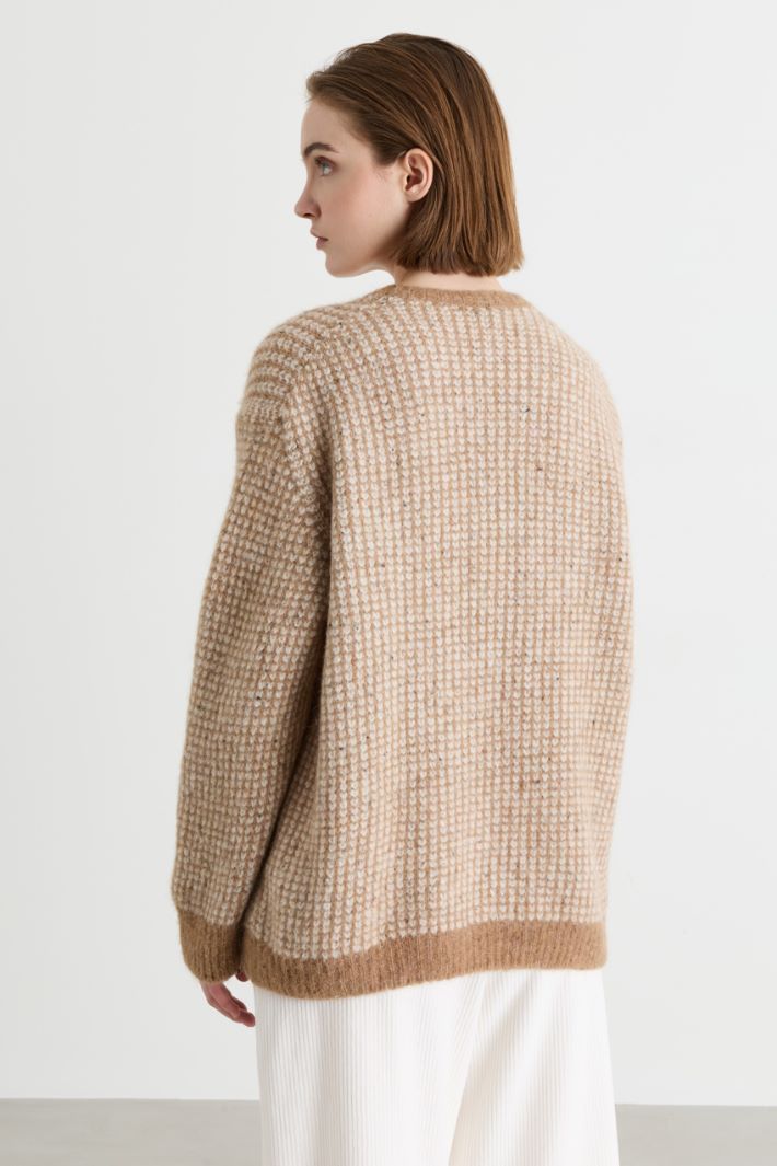 Boxy jacquard jumper - CAMEL - Intrend - 4