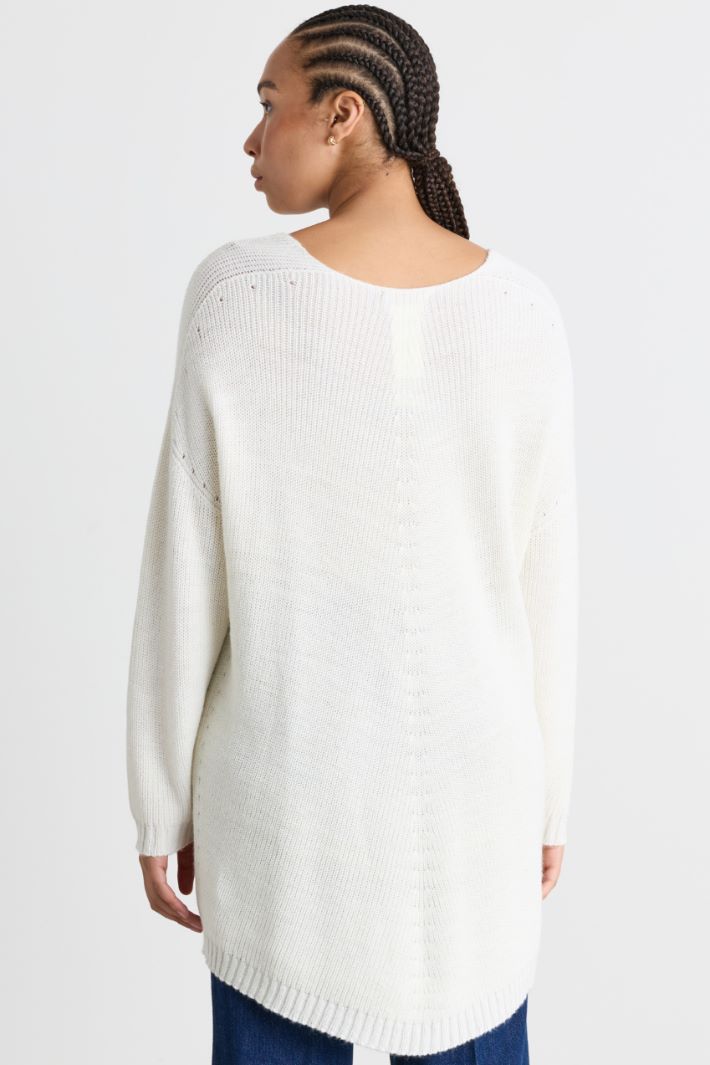 Pull oversize côtelé - BLANC - Intrend - 4