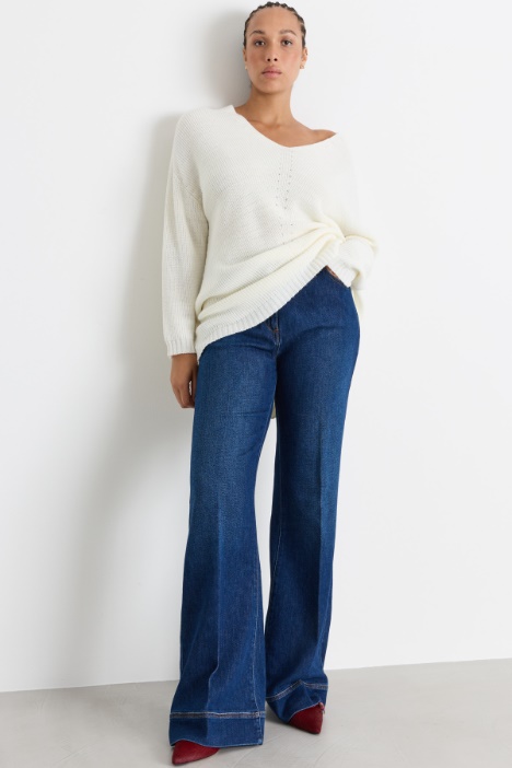 Oversize-Rippstrickpullover - Intrend