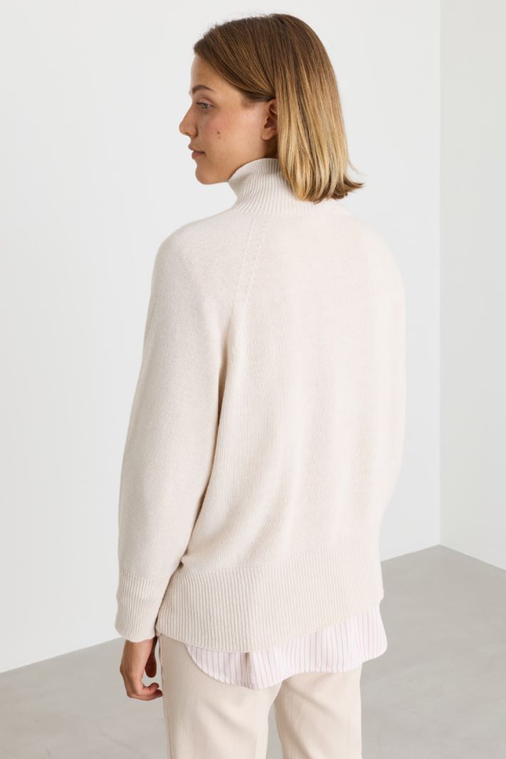 Maglia dolcevita oversize - BIANCO - Intrend - 4