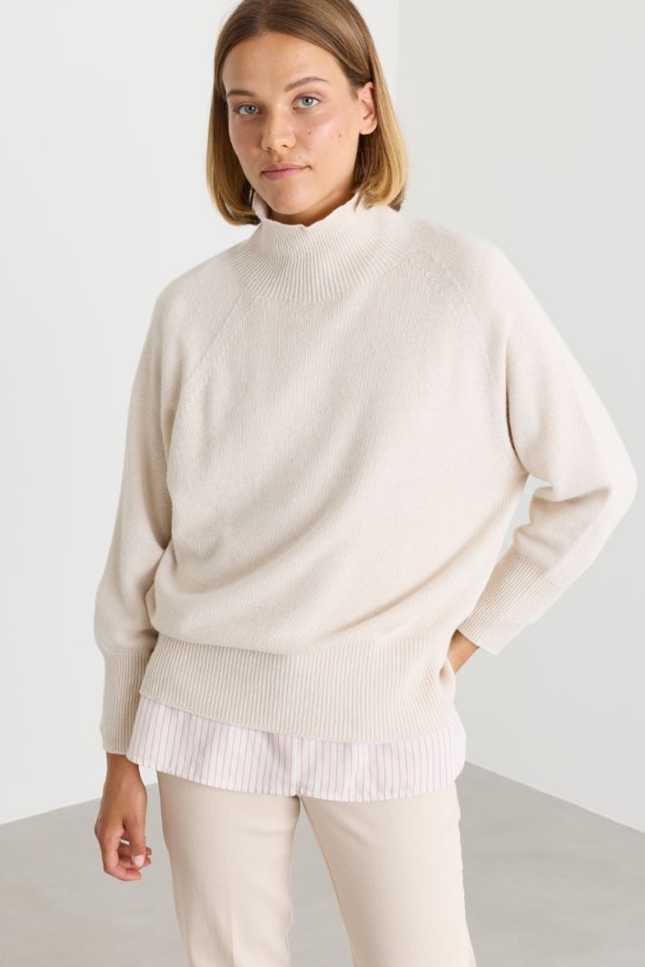 Maglia dolcevita oversize - BIANCO - Intrend - 2