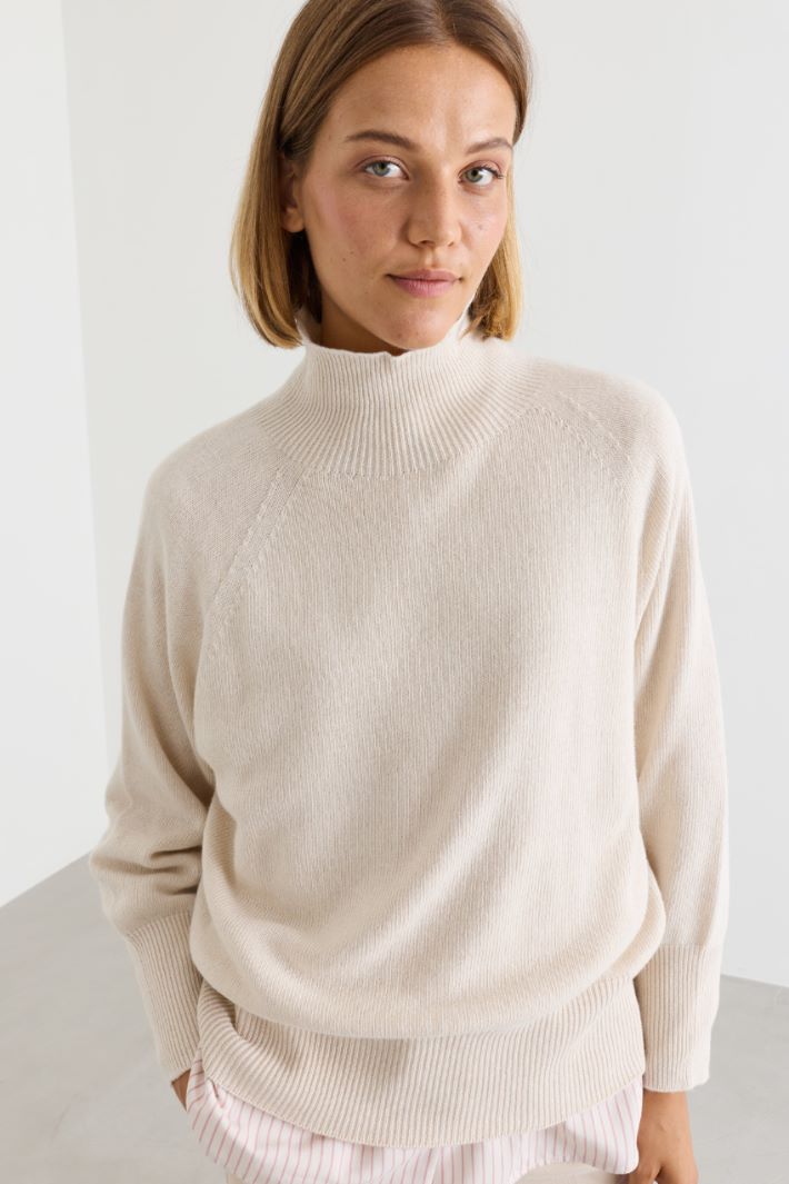 Maglia dolcevita oversize - BIANCO - Intrend - 3