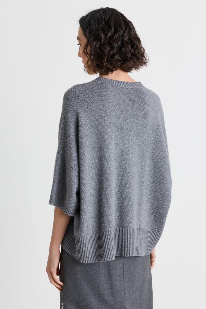 Oversized Jumper with Dropped Shoulders - GREY - Intrend - 4