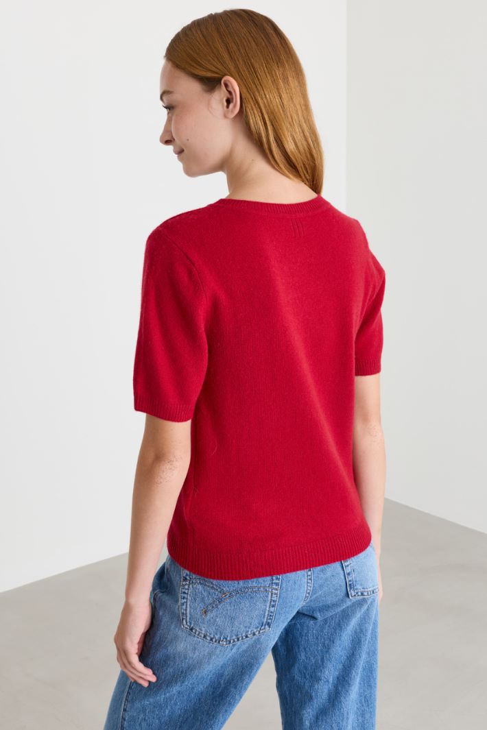 Short-sleeved jumper - RED - Intrend - 4