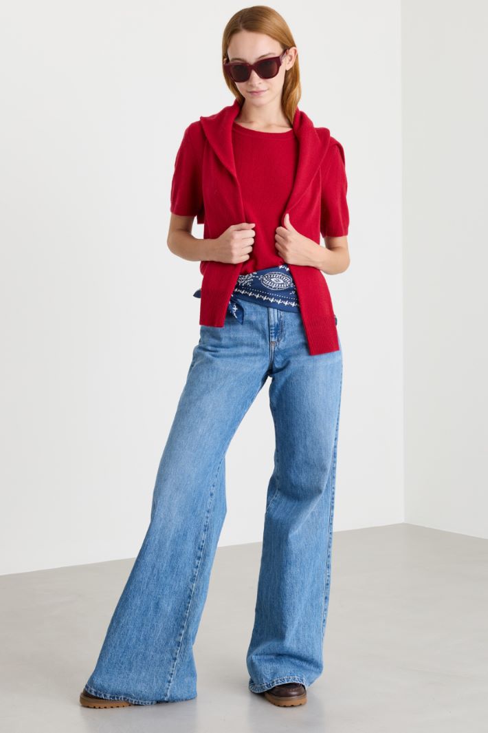 Short-sleeved jumper - RED - Intrend
