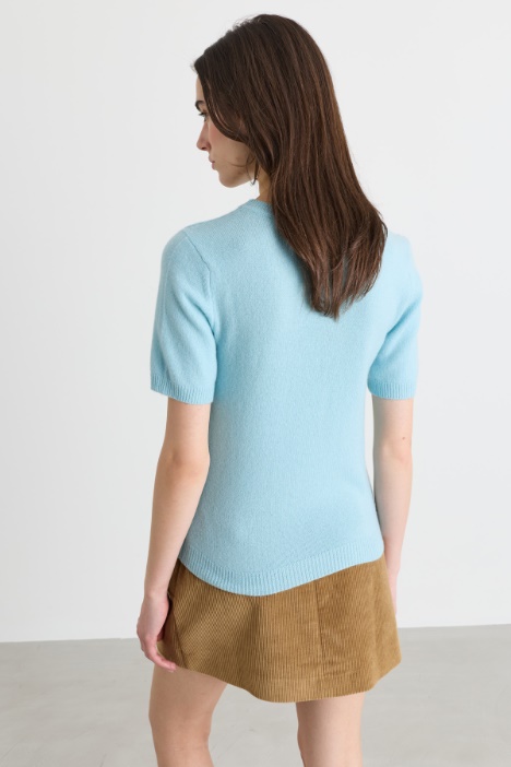 Maglia in lana e cashmere a manica corta