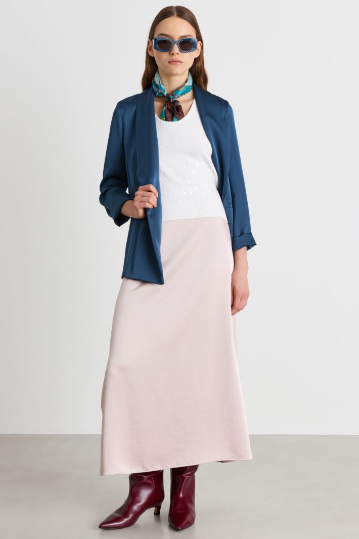 Top smanicato con paillette - BIANCO - Intrend