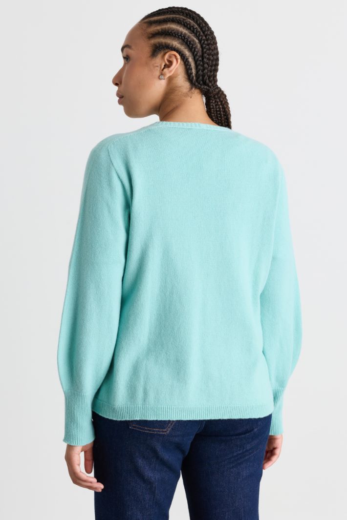 Maglia con maniche balloon - VERDE - Intrend - 4