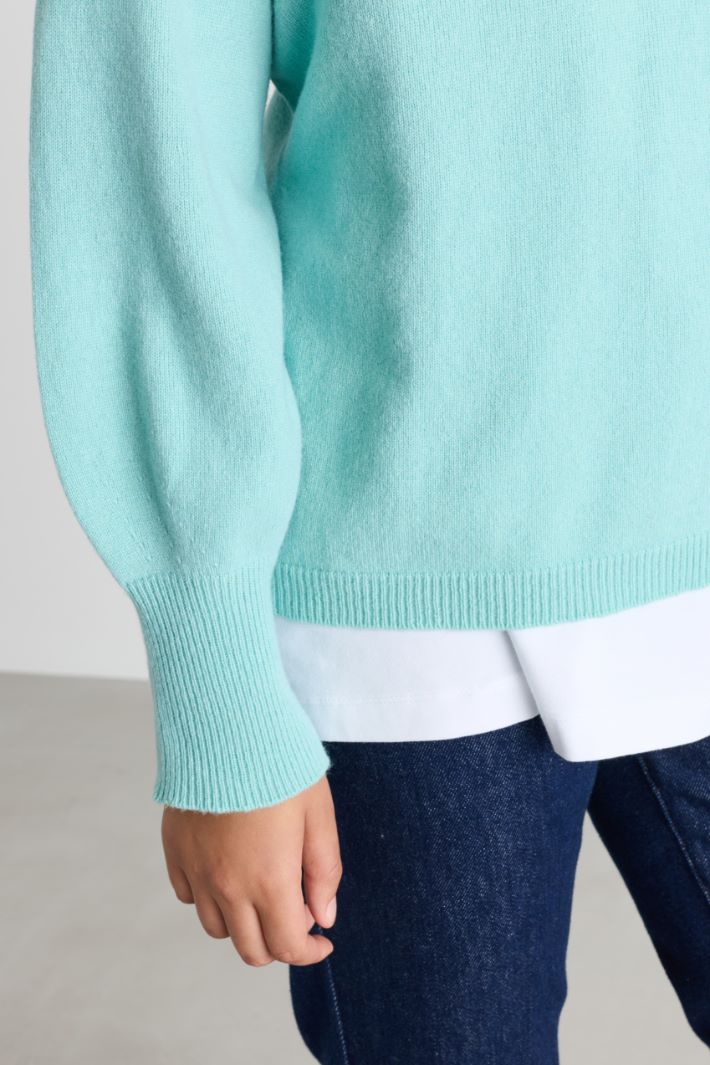 Maglia con maniche balloon - VERDE - Intrend - 3