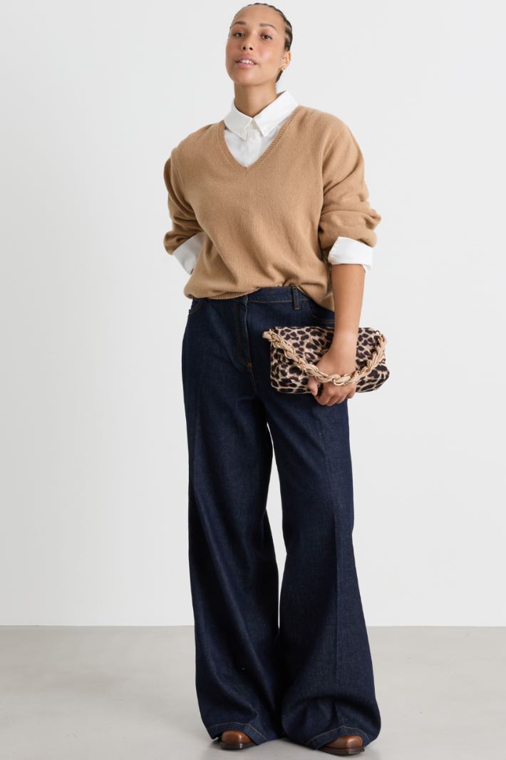 Maglia con maniche balloon - CAMMELLO - Intrend