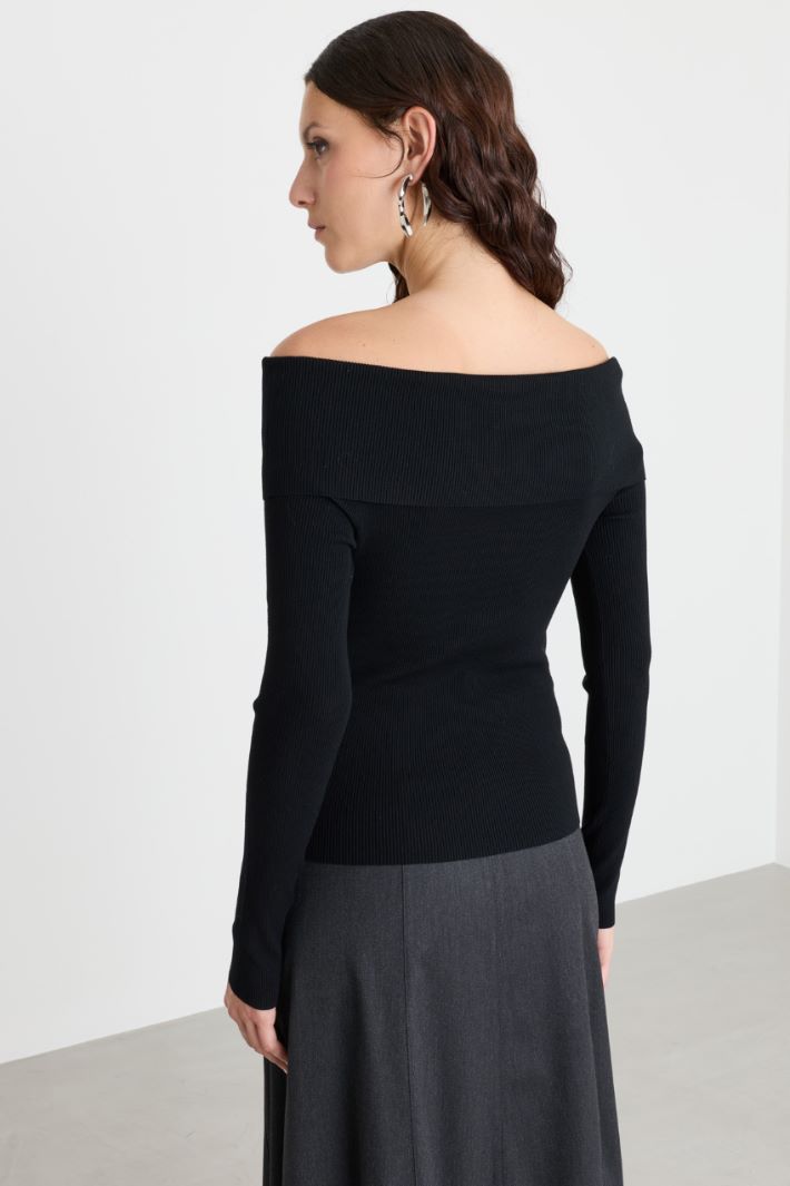 Maglia off-shoulder - NERO - Intrend - 4