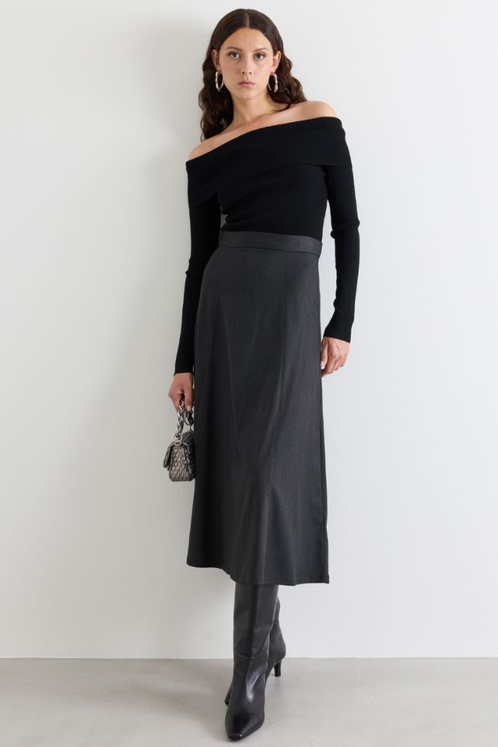 Maglia off-shoulder - NERO - Intrend