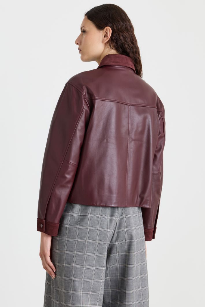 Jacket with concealed press-studs - BORDEAUX - Intrend - 4